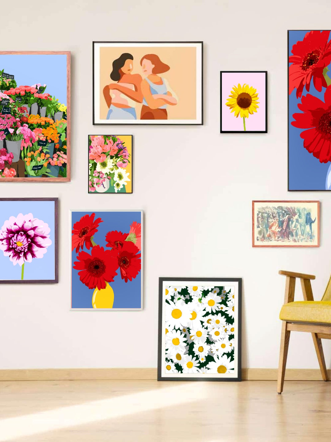 Affiche Fleurs - Marguerites rouges Homies Affiche