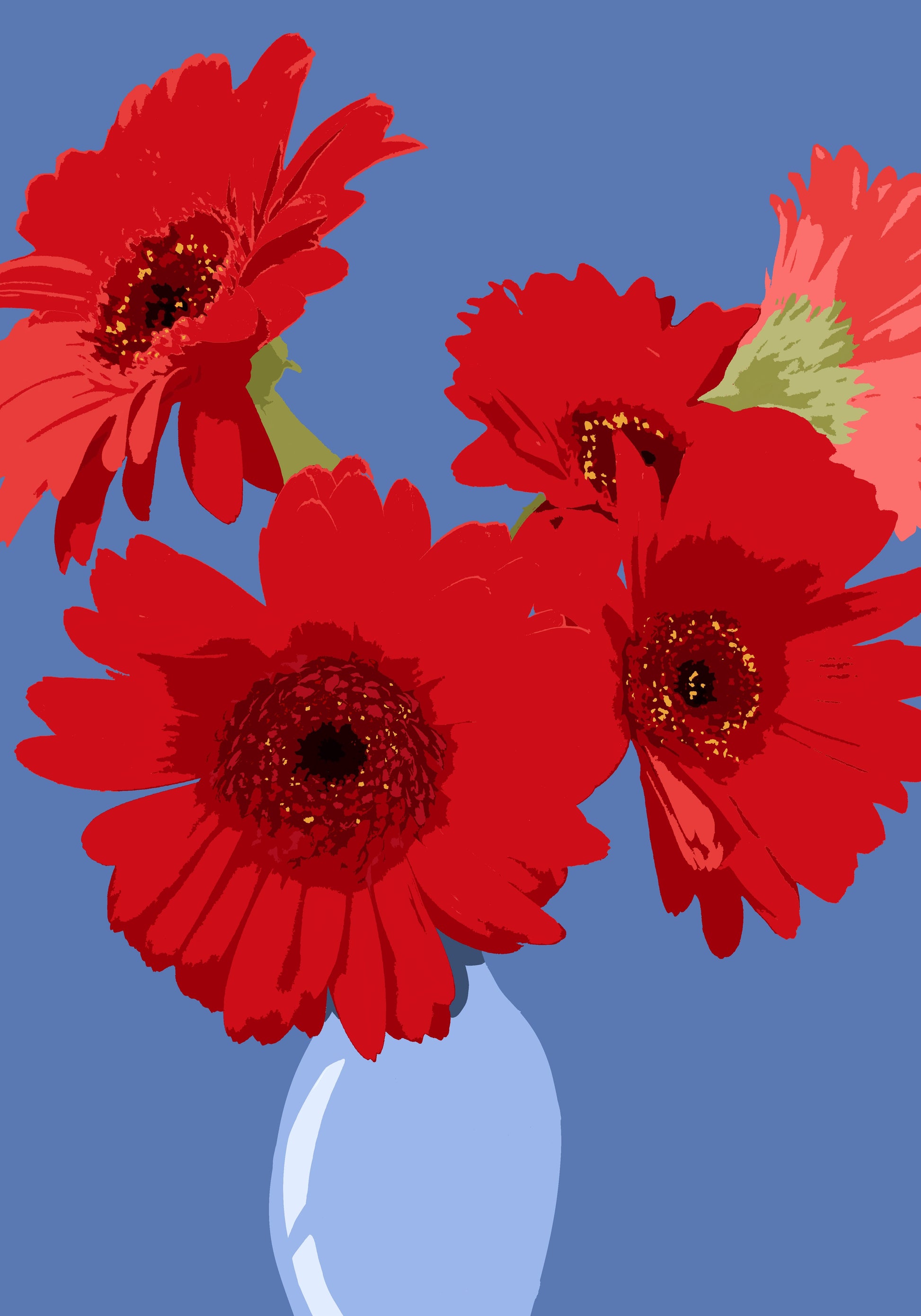 Affiche Fleurs - Marguerites rouge Homies Affiche