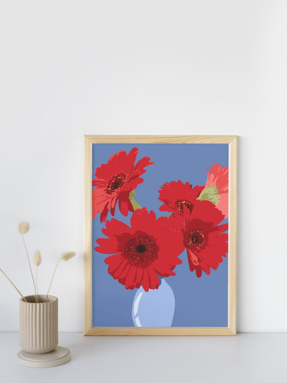 Affiche Fleurs - Marguerites rouges Homies Affiche